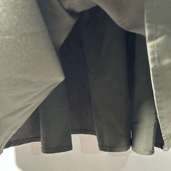 Olive Army Green V-Neck Flutter‎ Sleeve Ruched Waist A-Line Mini Dress small - Picture 11 of 15